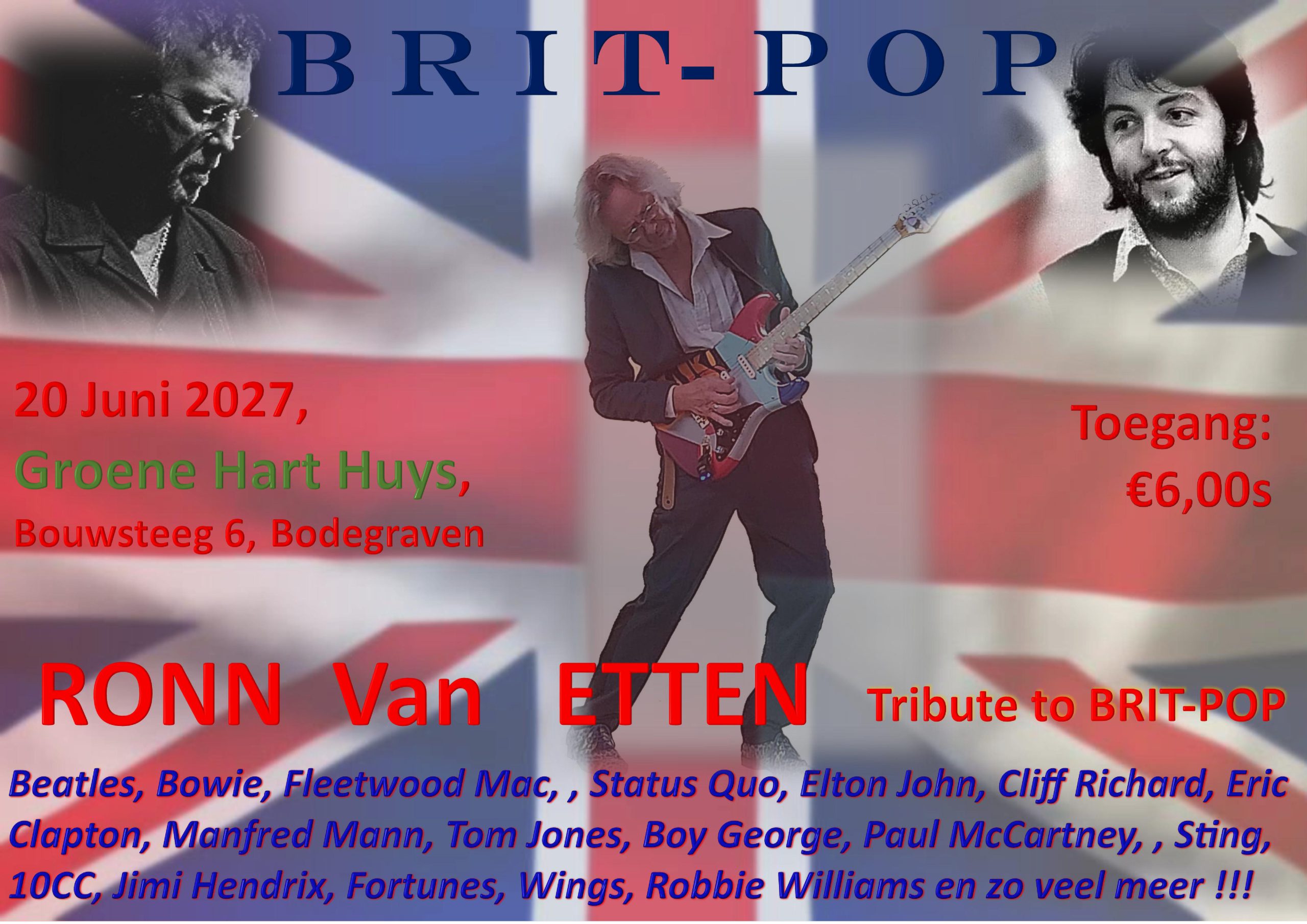 Ronn van Etten met Britpop · Het Groene HartHuys, Bodegraven · zo 20 jun 2027